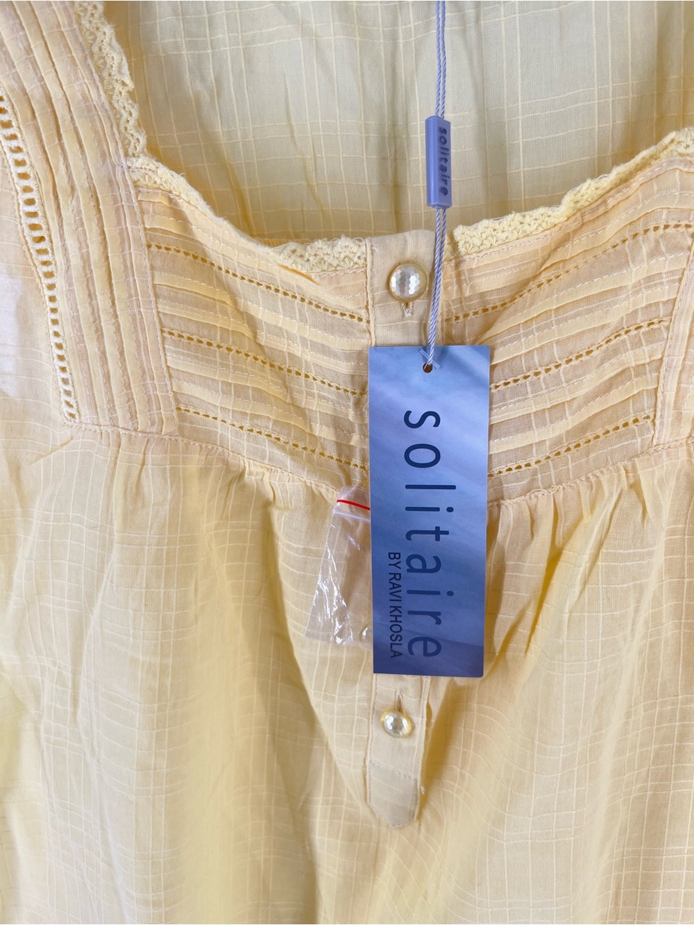Solitaire Yellow Ruffle-Sleeve Button Front Blouse - Picture 10 of 13